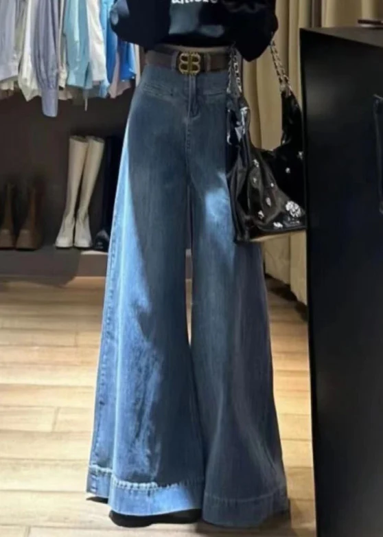 Women's High Waisted Denim Wide Leg Pants