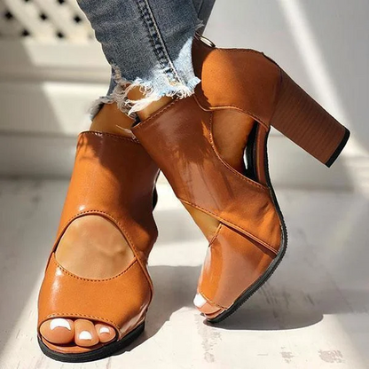 Fashion Open Toe Cutout Ankle Boots