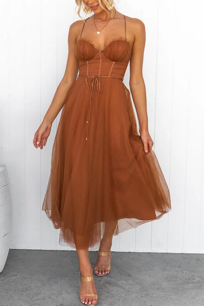 Chiffon Halter Party Extra Long Dress