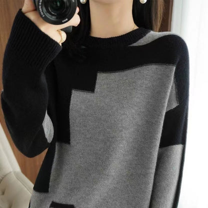 Women's Colorblocked Wool Knit Top