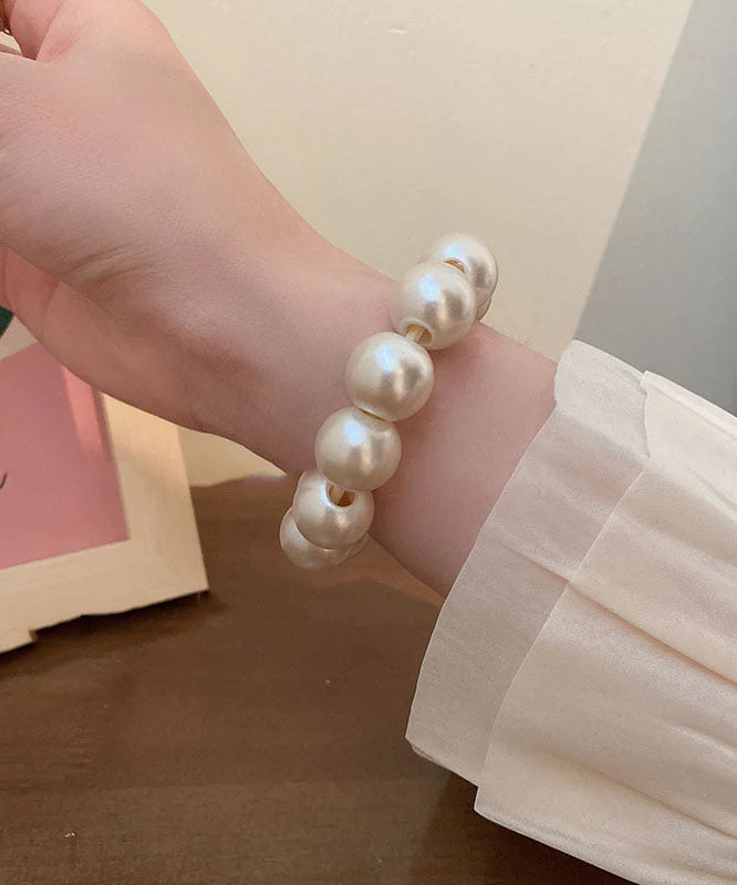 Handmade hand beaded pearl bracelet