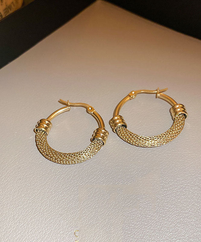 Golden Round Open Hole Earrings