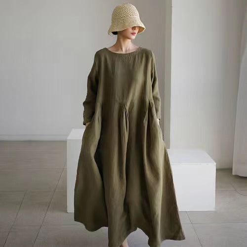 Loose Cotton Linen Dress