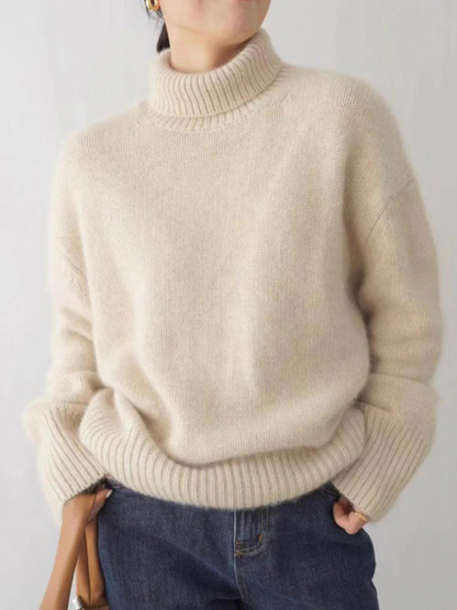 Women's Loose High Neck Knit Sweater Fall