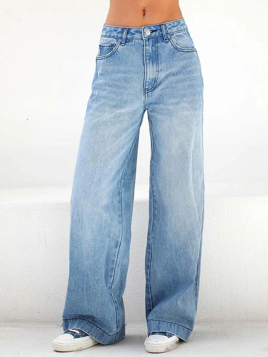 Casual High Waist Wide Leg Jeans