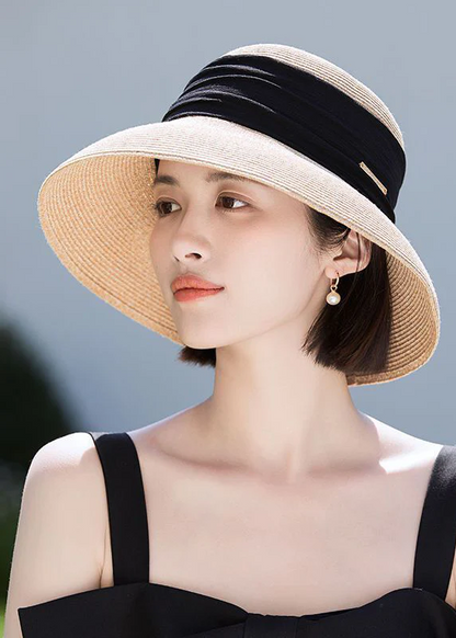 Bohemian Beige Large Brim Straw Sun Protection Soft Sun Hat