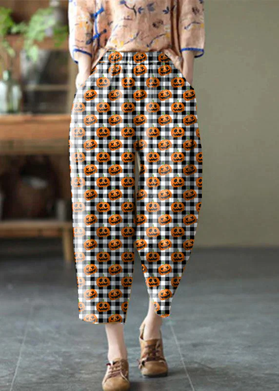 Large size linen harem trousers