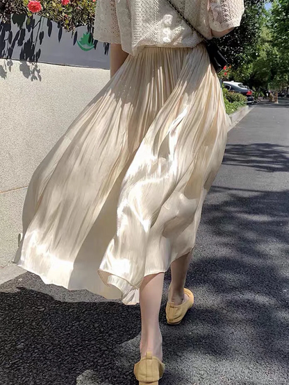 Elegant High Waisted Vacation Long Skirt