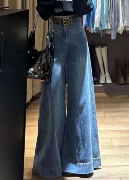 Women's High Waisted Denim Wide Leg Pants