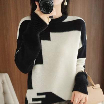 Women's Colorblocked Wool Knit Top