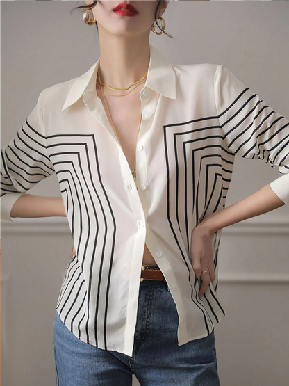 Women's Elegant Loose Striped Shirt