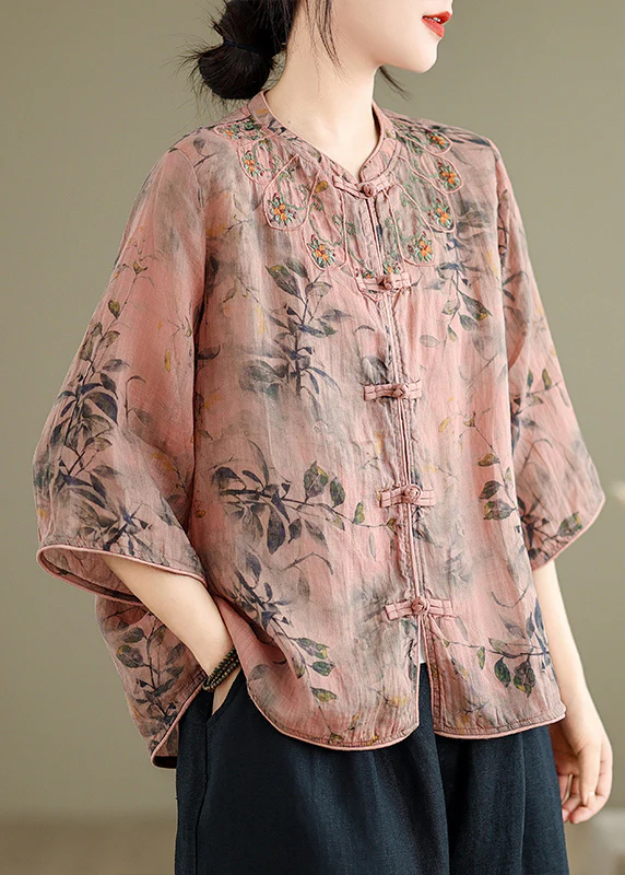 Women's Plus Size Printed Button Down Shirt Spring