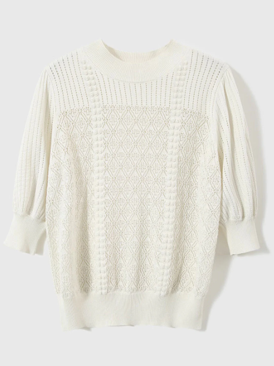 Elegant Lantern Sleeve Knit Top