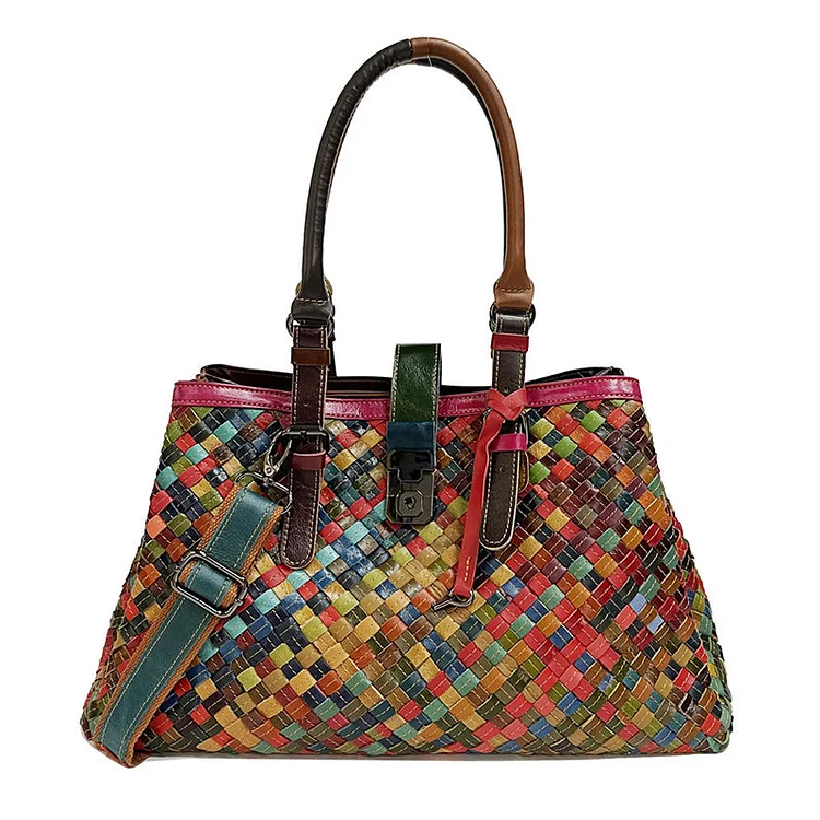 Women's Multicolor Leather Handbag