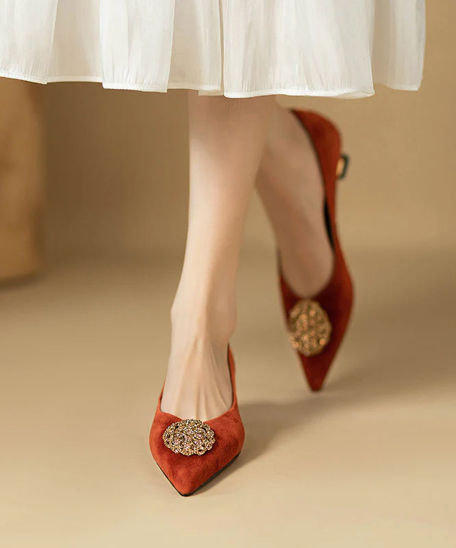 Classic Comfort Suede Pointed Toe Sandals