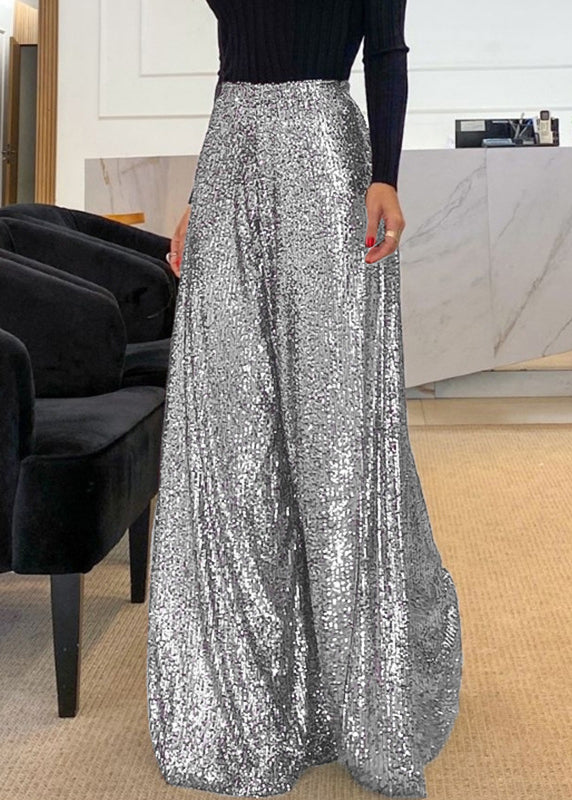 Casual Sequin Wide Leg Pants