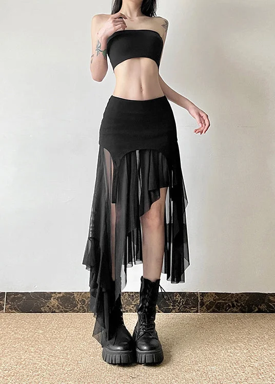 Women's Asymmetric Patchwork Skirt Summer