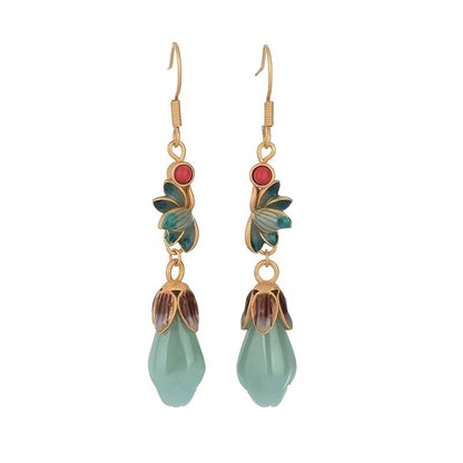 Chic Magnolia Jade Earrings