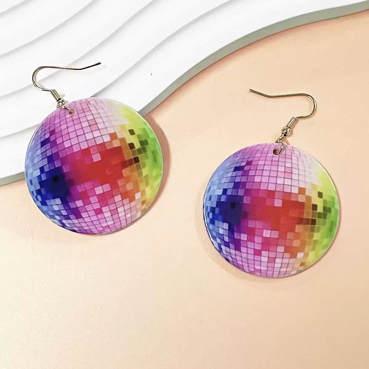 Women's Reversible Color Cyberpunk Techno Element Drop Earrings