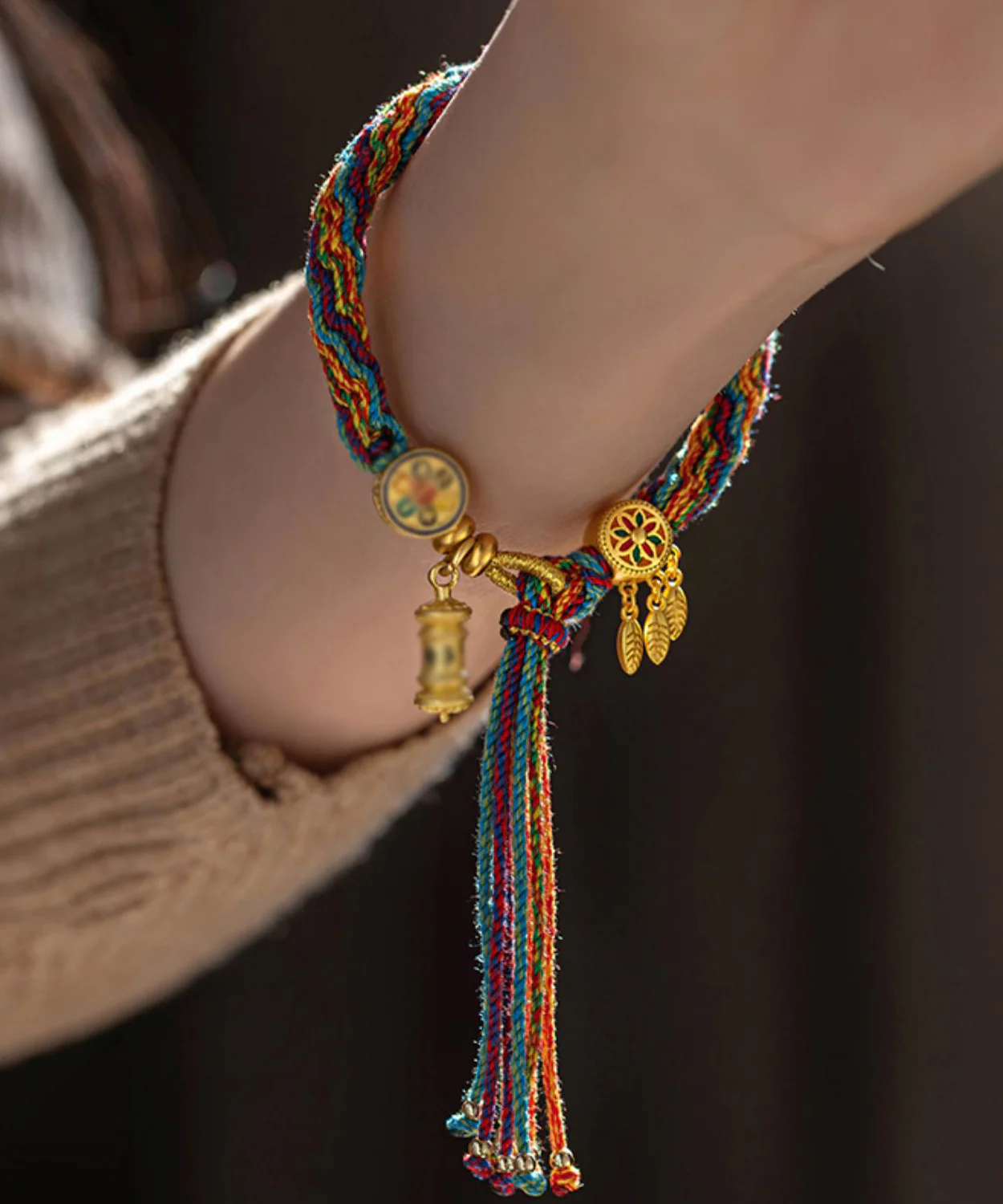 Handmade Braided Alloy Tassel Chain Bracelet