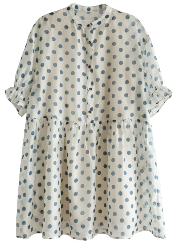 Women's O Neck Dot Print Maxi Dress