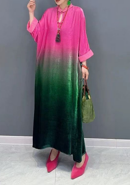 Women's Elegant Tie-Dye Long Sleeve Dresses