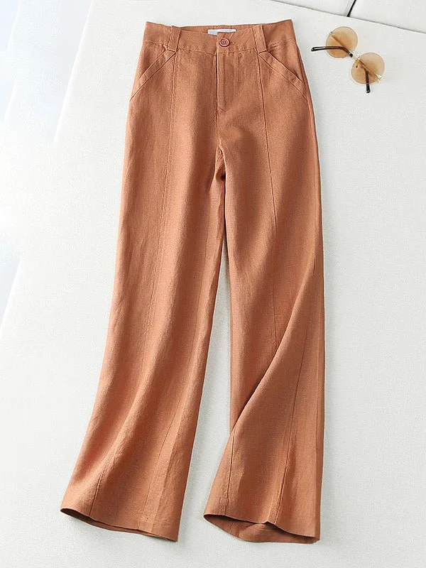 Linen Loose Thin Straight Fit Casual Pants